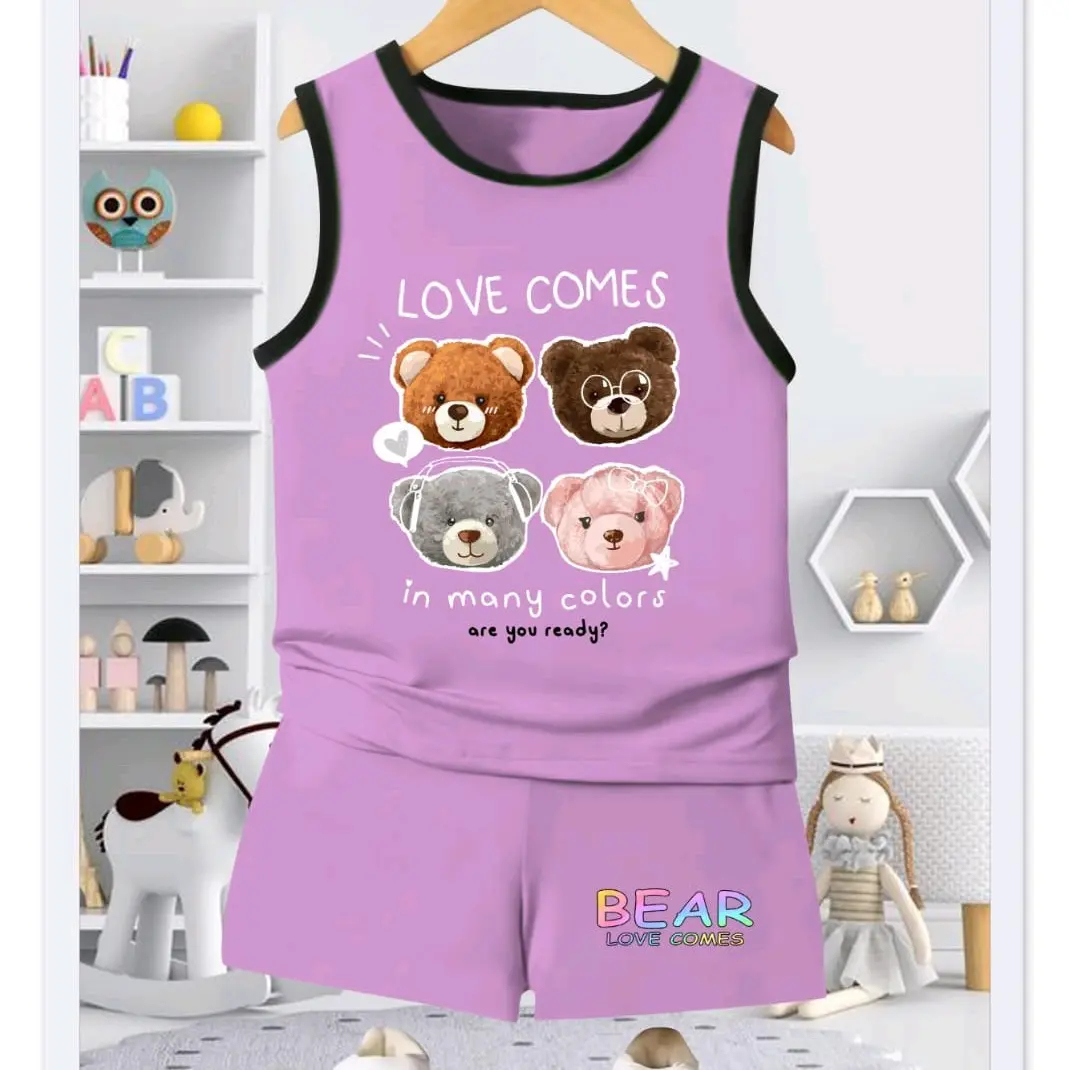 Setelan singlet anak laki laki & perempuan/ fashion anak terbaru lengan pendek umur 1-4 TH