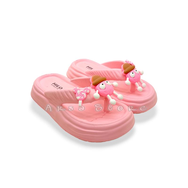 Sendal Jepit Anak Perempuan Umur 2 - 10 tahun Karakter / Sandal Anak Cewek Lucu Ringan Empuk 2