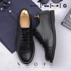 MNDY Official - Oxford Full Black - Sepatu Pantofel Pria Shoes Kerja Hitam  Kasual