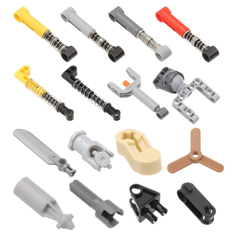 Multistyles Drive Steering Technology Building Blocks Wheel Push Rod Connector Technical Parts Bricks Shock Absorber