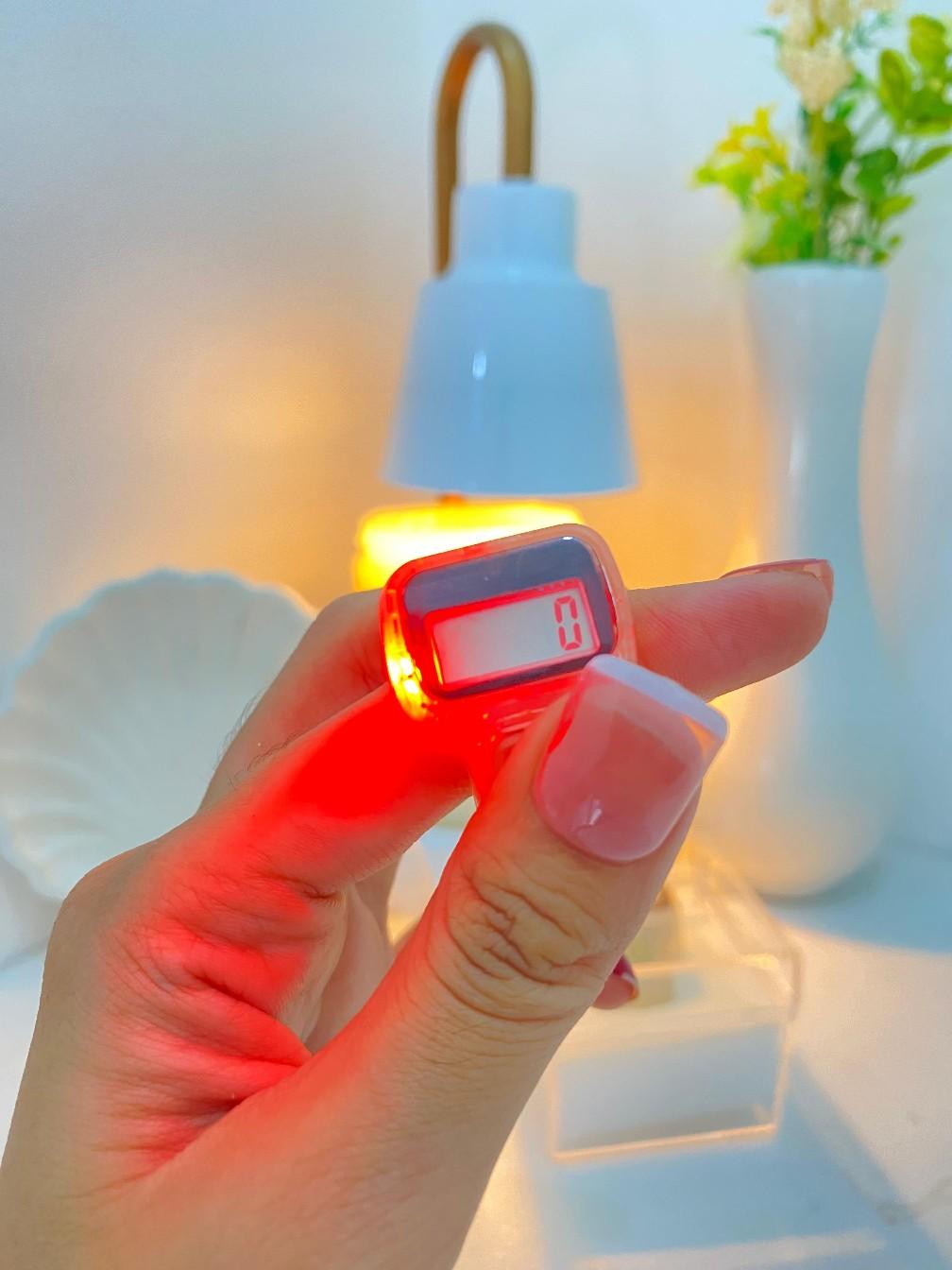 Tasbih Digital LED ALARM  Mini Muslim Motif Batu Baterai cincin dzikir