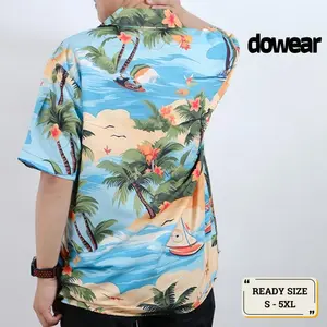 Dowear Baju Kemeja Motif Kekinian Cowok Cewek Bali Pantai Surfing Hawai Jumbo PANTAI ASOY 070
