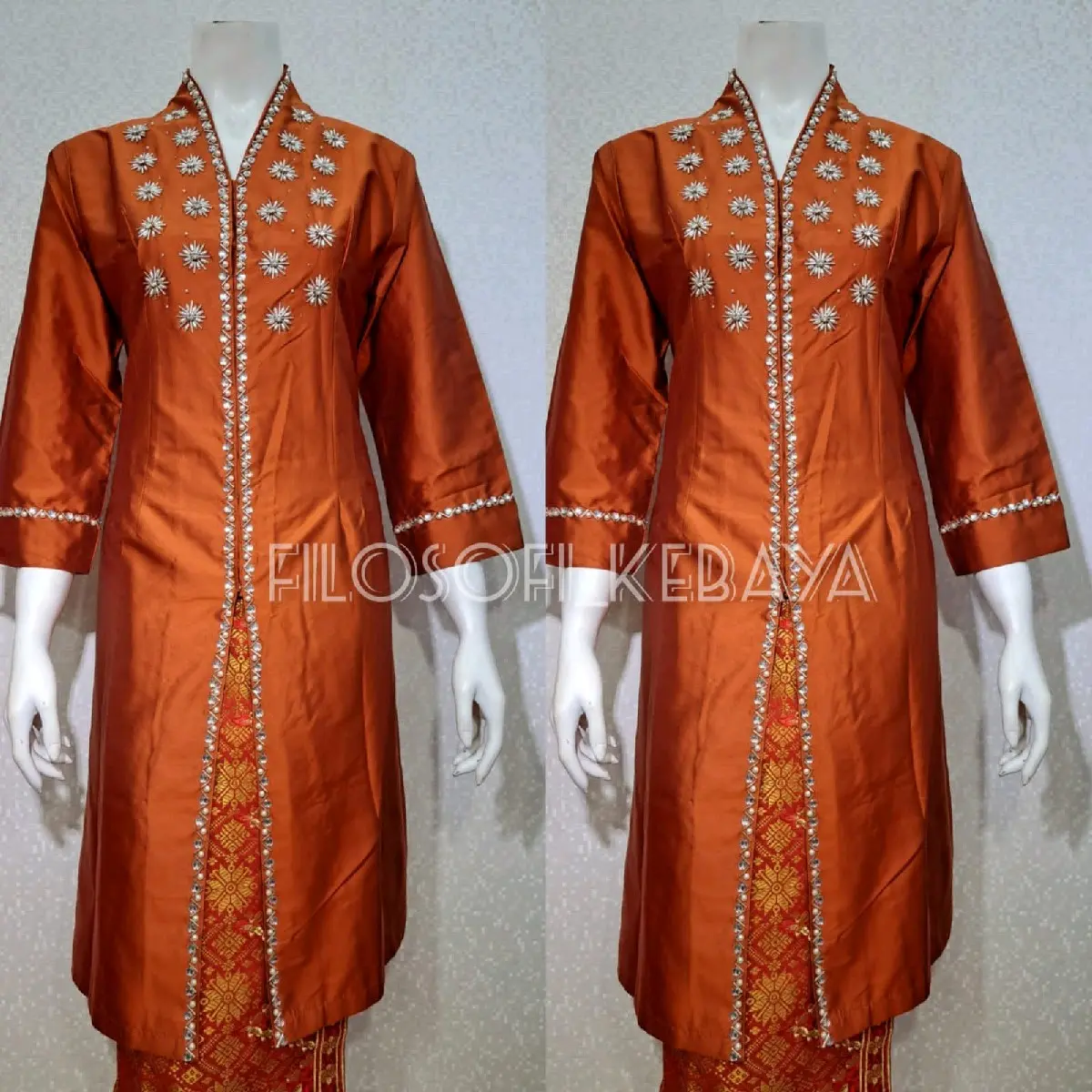 FK-Atasan kebaya kurung taffeta melayu hitam full payet matahari / kebaya kurung taffeta Malaysia Kondangan Wisuda