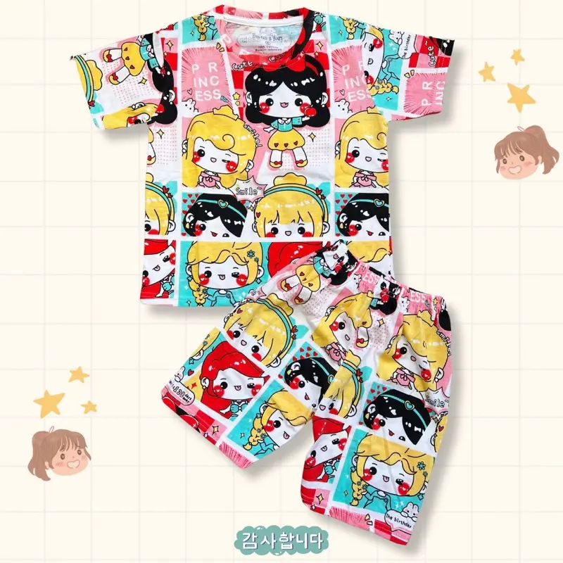 SETELAN FULLPRINT ANAK CEWEK CHIBI BAJU ANAK CEWEK SETELAN ANAK PEREMPUAN 0