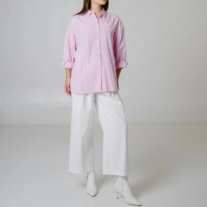 This Is April Atasan Kemeja Motif Casual Wanita Stripe Arlet Top 5
