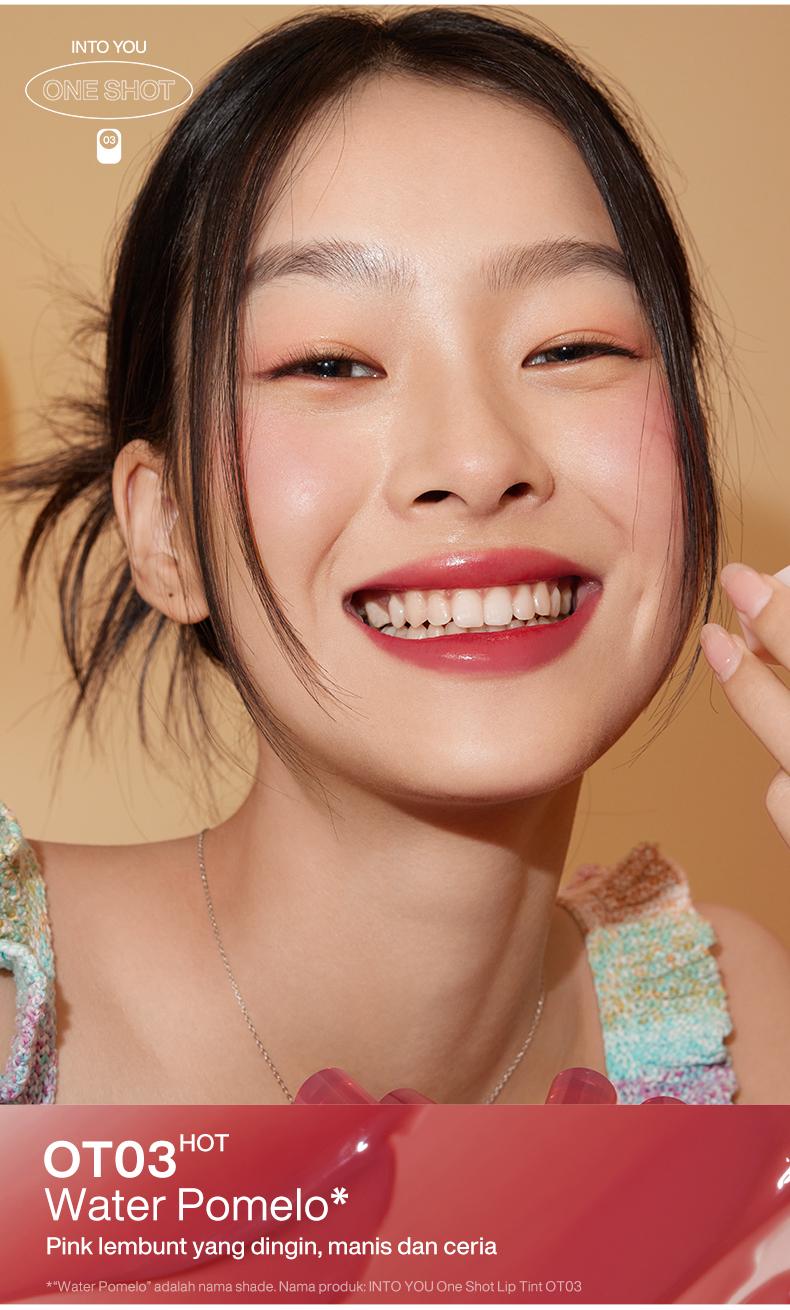 INTO YOU One Shot Lip Tint Glossy Water Finish Ringan Tahan Lama Tidak Transfer Bibir Lembap Natural