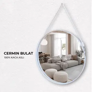 Cermin Bulat Aesthetic Diameter 30cm / Cermin Dinding / Cermin Wastafel Kaca