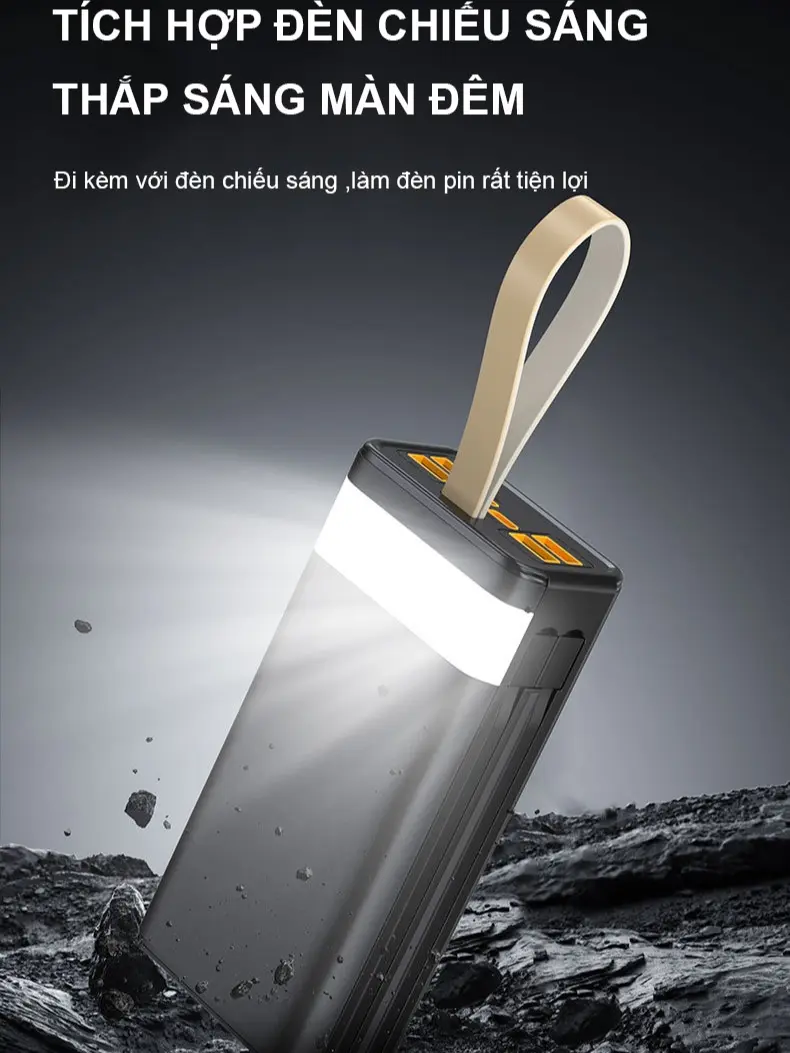 Sạc Dự Phòng HB63 50.000MAH , Tích Hợp 2 Dây Sạc , Sạc Siêu Nhanh,  Bảo Hành 12 Tháng [ Đổi trả bất kỳ lý do gì ] Phụ Kiện Điện Thoại Pin Dự Phòng Đèn | BigBuy360 - bigbuy360.vn