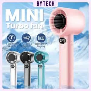 Bytech Mini Fan SF04 Kipas Angin Portable Genggam Strong Cooling Turbo Fan High Speed 120 Gear Wind Digital Display Adjustable Wind 3000mAh