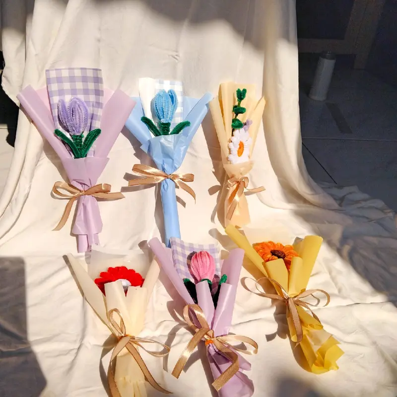 Buket Kawat Bulu/Buket Bunga Kawat Bulu/Buket Bunga Tulip/Buket Bunga Sunflower 4