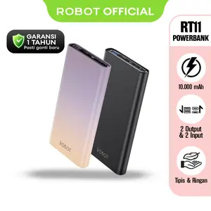 ROBOT Powerbank RT11 Purple Gradient 10000 mAh Dual Input Output - Powerbank Ponsel Fast Charging / Quick Charger Original