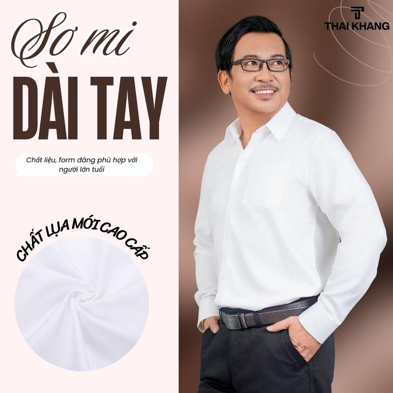  Áo sơ mi nam công sở dài tay cao cấp Thái Khang vải lụa xuất khẩu mềm mịn co dãn nhẹ mặc mát ATK23 Menswear Cổ Tròn 