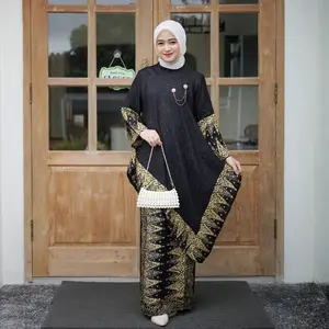 FREYA RAYA SET KINNAS Baju Lebaran Wanita Kurung Melayu One Set Batik Modern Elegan