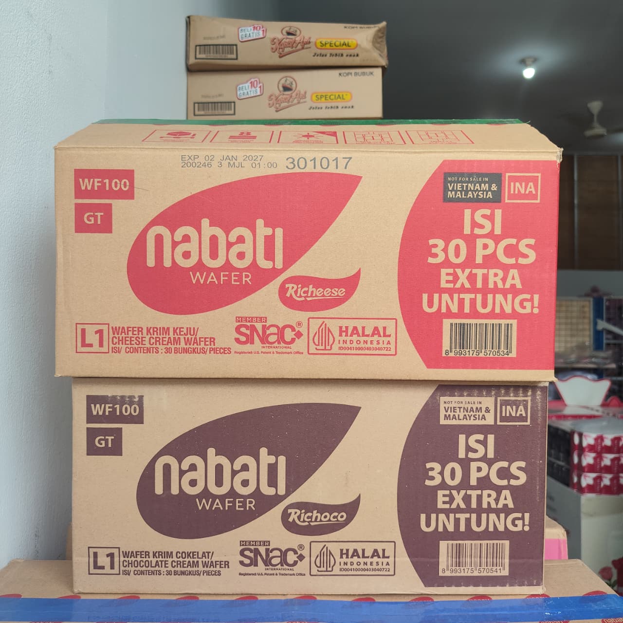 Wafer Nabati Coklat dan Keju Jumbo 100gr