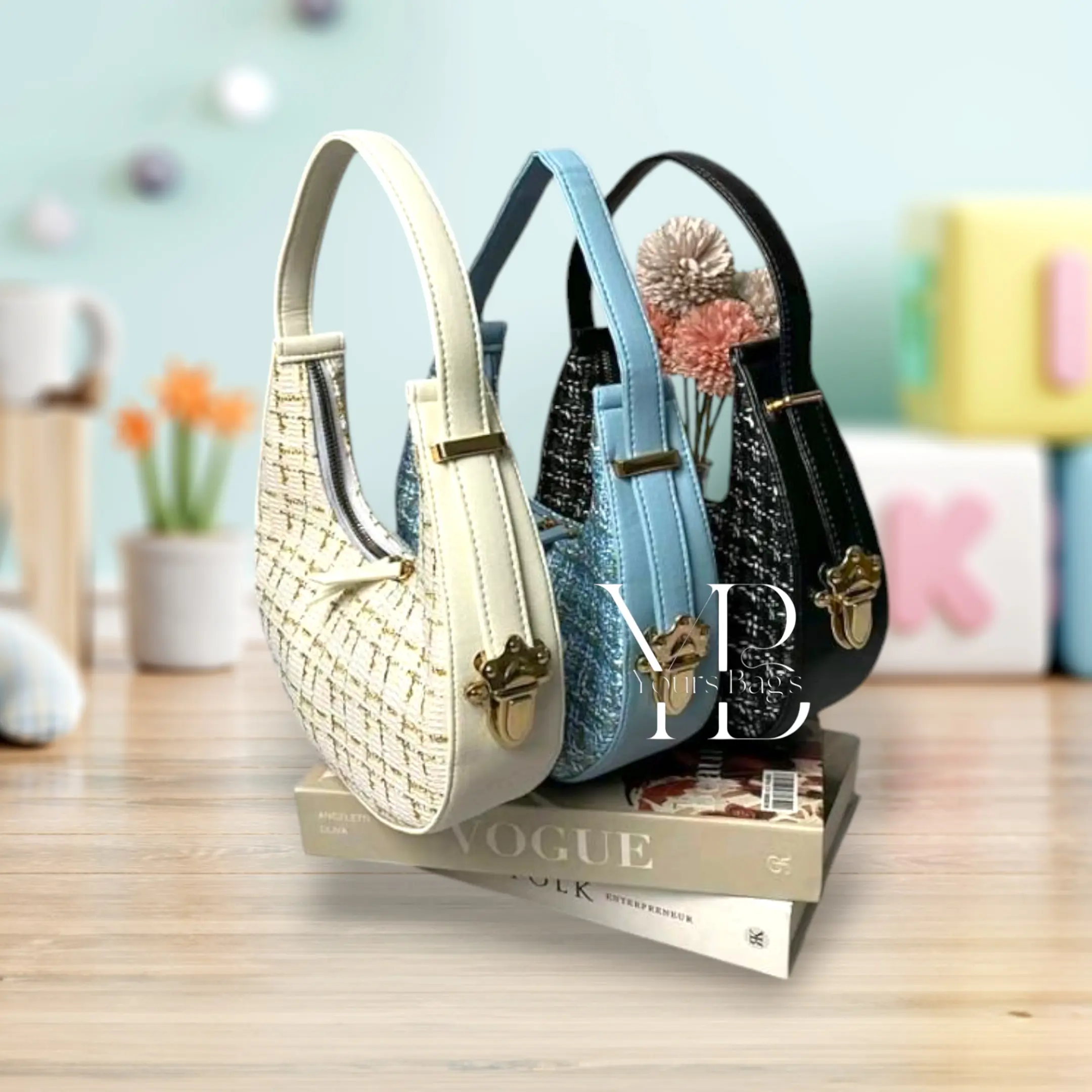 Tas Bahu Wanita Moon Bags - Slingbag Cewek Kanvas Premium - Tas Bulan Gibrella Bags Import Kekinian