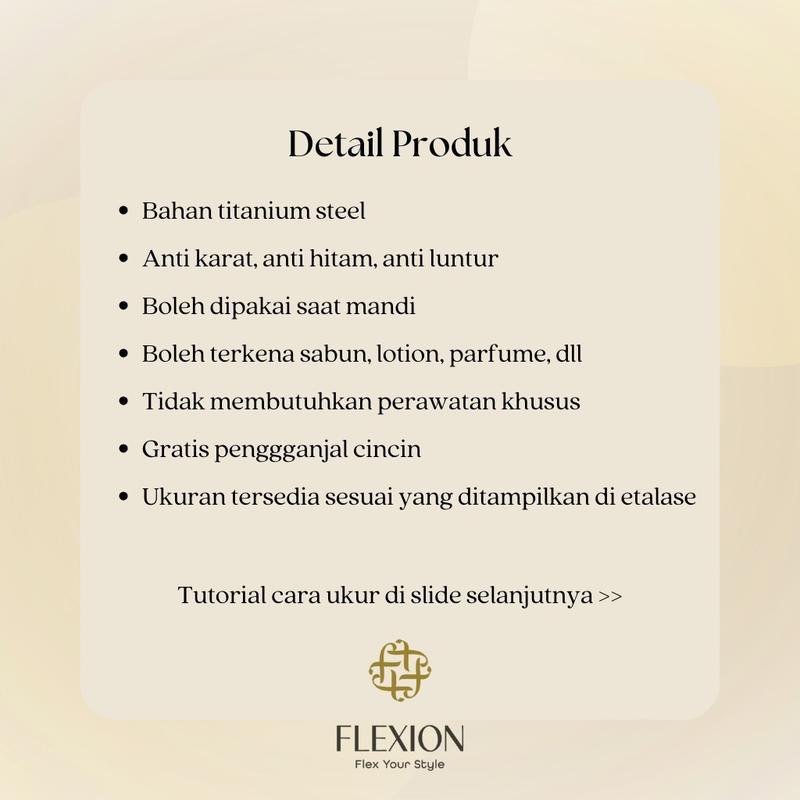 Flexion - Cincin Luminere Titanium Anti Karat/Hitam/Luntur - Free Ring Adjuster - Aksesoris dan Perhiasan Fashion Korea Aesthetic Classy Silver Rosegold - Stainless Steel 316L - 18K Gold Plated 5