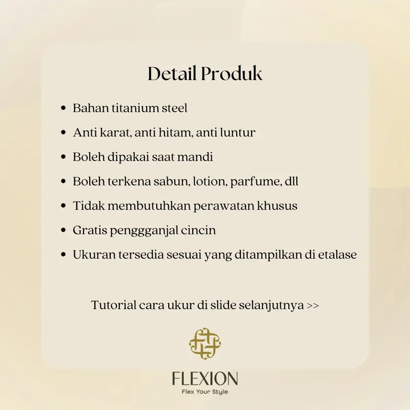Flexion - Cincin Luminere Titanium Anti Karat/Hitam/Luntur - Free Ring Adjuster - Aksesoris dan Perhiasan Fashion Korea Aesthetic Classy Silver Rosegold - Stainless Steel 316L - 18K Gold Plated 5