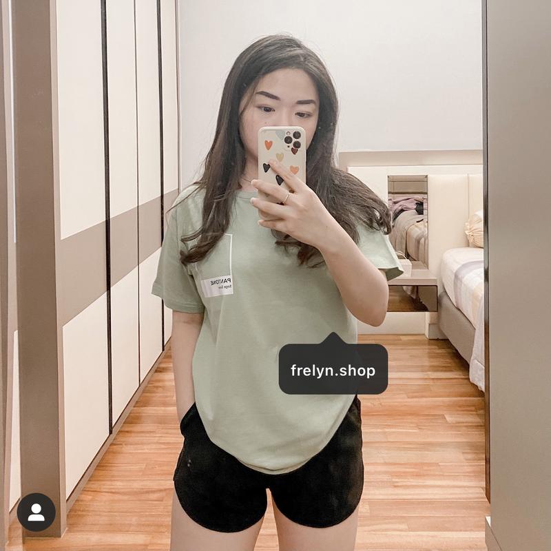 PANTONE TSHIRT l BAJU KAOS TUMBLR TEE KAOS WANITA OVERSIZE PENDEK POLOS COTTON COMBED 30'S CROP KOREA FASHION BLACK HITAM PUTIH WHITE SAGE GREEN BEIGE MOCCA LILAC DUSTY ROSE BLUE PINK 5