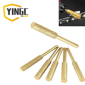 YC 6ダイヤモンドチェーンソーシャープナーセットのセット、チタンコートコランダムシャープヘッド、回転工具研ぎ石ヤスリ、迅速かつ簡単にチェーンソーを研ぐ、チェーンソーのために、ヒスイ、ガラス、金属、木材のシャープニング、お父さんのためのギフト！