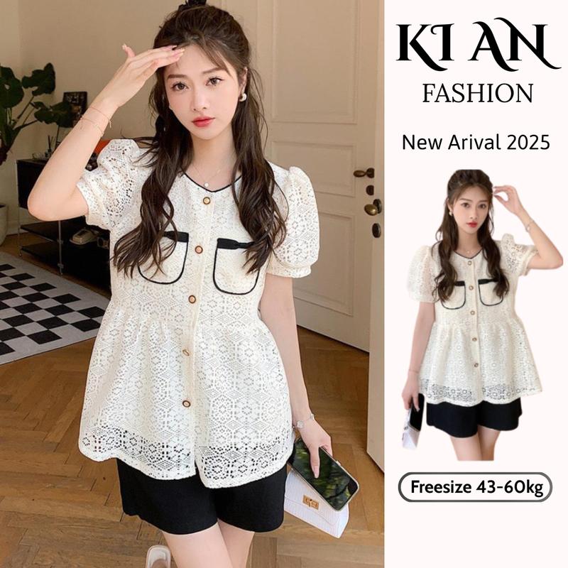 ÁO BẦU KI AN AB 17 75 REN LỚP BABYDOLL SANG CHẢNH MỀM MẠI CHO MẸ BẦU MĂC ĐI LÀM ĐI TIỆC XINH ÁO BẦU CÔNG SỞ MÙA HÈ Nữ Top Women
