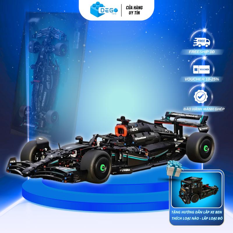 Mô hình lắp ráp siêu xe đua F1 MEC đen tỉ lệ 1:8 màu đen , đồ chơi lắp ráp siêu xe đua F1 Dego toys