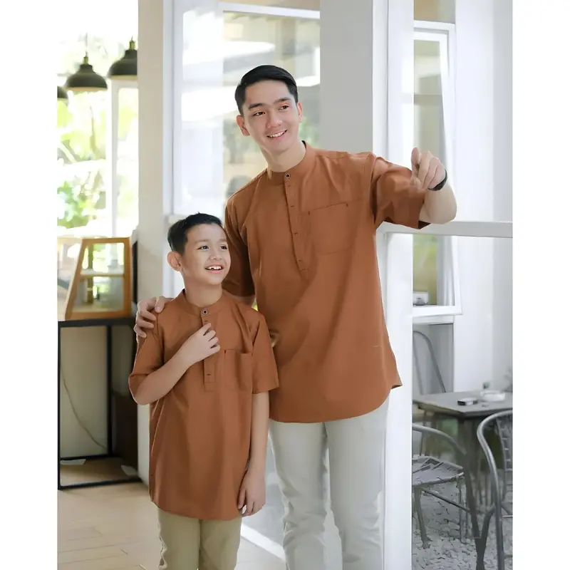 BAJU KOKO COUPLE AYAH DAN ANAK BAJU MUSLIM KOKO POLOS MASA KINI 1