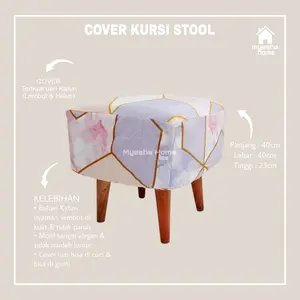 Cover Kursi Stool Kotak / Sarung Stool Kotak Motif STL KTK67 (TIDAK TERMASUK KURSI)