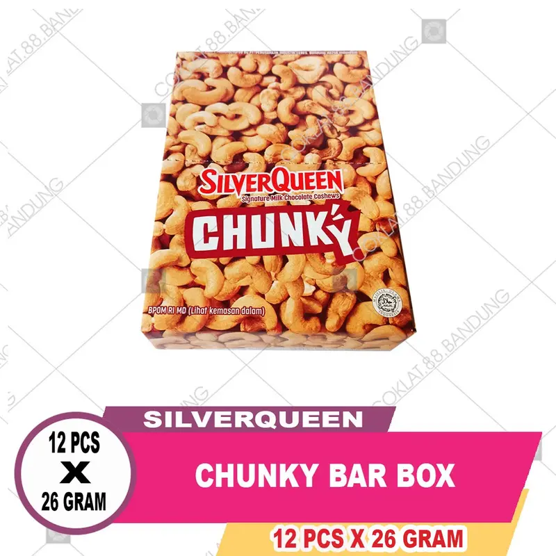 SILVERQUEEN CHUNKY BAR 1 BOX, COKLAT SILVERQUEEN CHUNKY BAR MINI 12 X 26gr, COKELAT SILVER QUEEN CHUNKY BAR 4