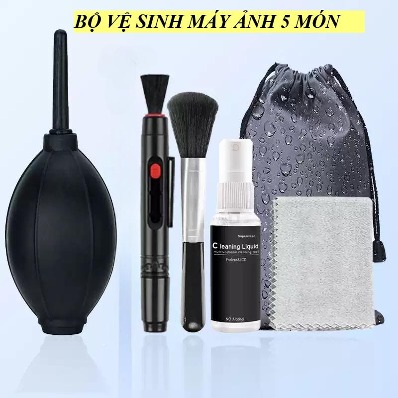 Bộ Vệ Sinh Máy Ảnh & Lens Đa Năng, Combo Thổi Bụi, Bút Lau Ống Kính, Dung Dịch Làm Sạch Màn Hình Laptop Camera