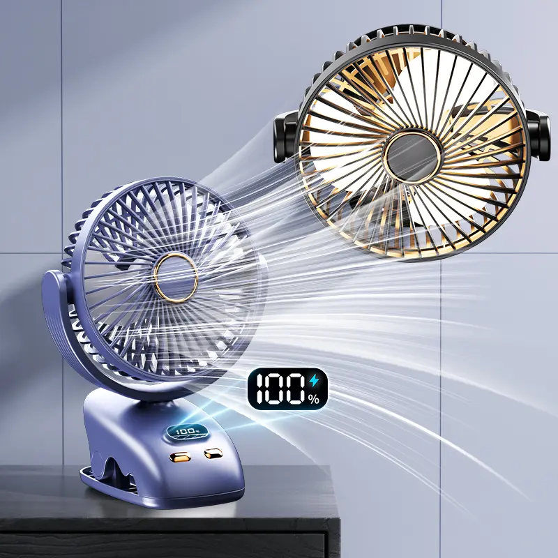 Kipas Angin USB Clip Mini Fan Rotating Kipas Angin Meja Mini Jepit Portable LED Display Portable Fan Aromaterapi kipas mini 3