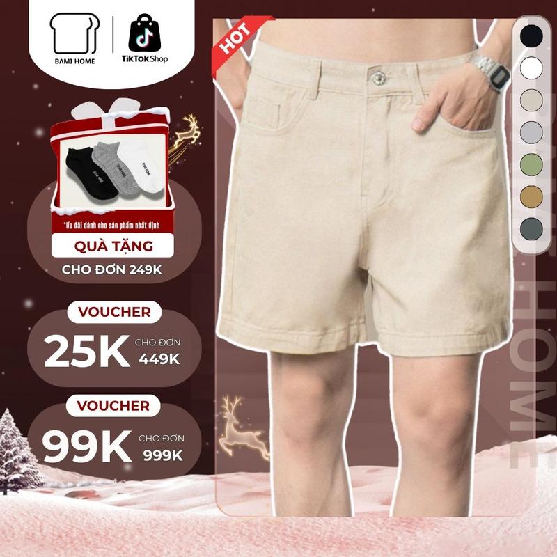  Quần short kaki nam BAMIHOME  chất vải jean Cotton thoáng mát fit form tôn dáng QK16-2 