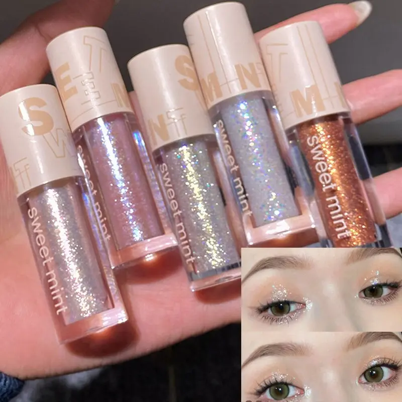5 Colors Glitter Pearlescent Liquid Eye Shadows Long-lasting Charming Lying Silkworm Highlighter Daily Eye Makeup Supplies