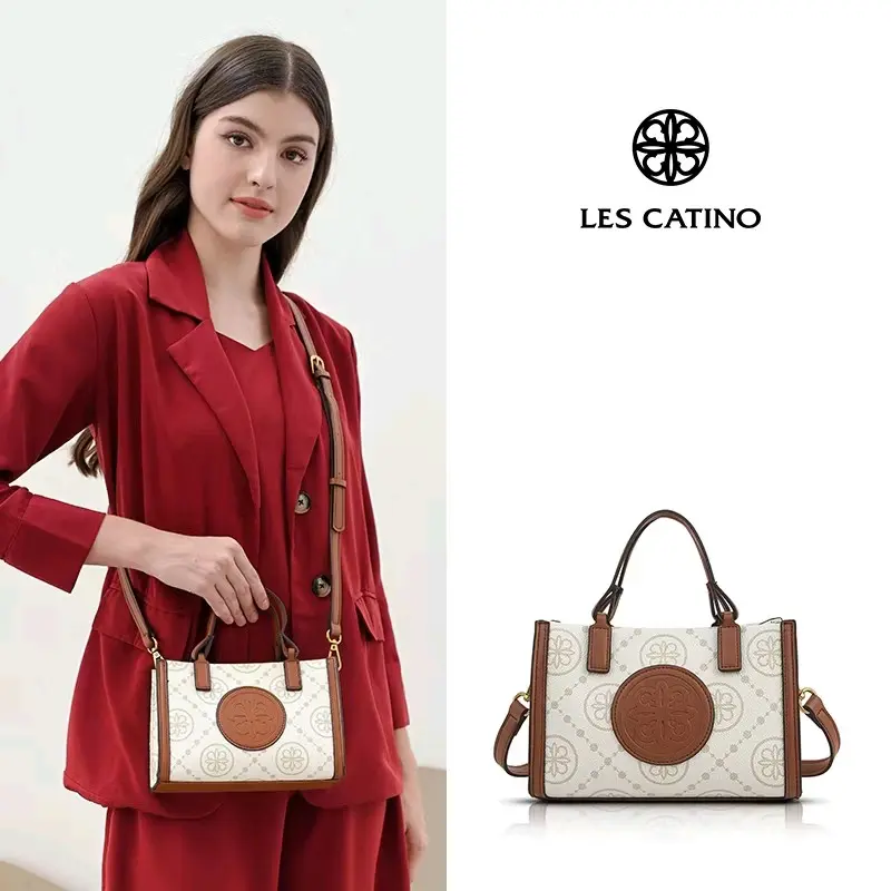 TAS wanita LES CATINO Odelia Round Sqr Satchel Mgrm 0
