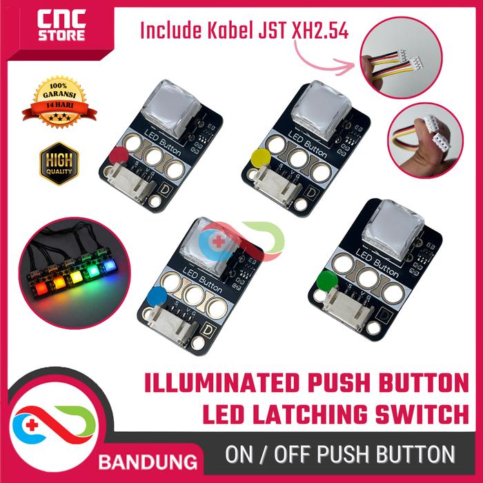 Jual Illuminated Push Button LED Latching – Modul Tombol Lampu ON/OFF ...