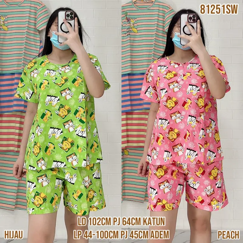 Baju Tidur Merlin HP 18 Standar Setelan Katun Motif karakter  - Bahan Katun Premium 3