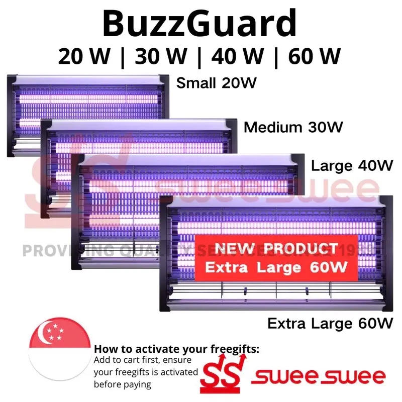BuzzGuard CHEAPEST & READYSTOCK Mosquito & Insect Killer Trap - Ideal for Restaurants, Hawker Centers,
