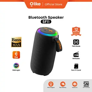 [BEST SELLING] Olike Speaker Bluetooth SF11 | Bass 5W | LED Light | HD Audio Stereo Bass Max | Radio FM | IPX4 Waterproof | 8 Jam Playtime | Bluetooth 5.3 | 1800mAh Baterai 3 Jam | Desain Compact Stylish | Garansi 1 Tahun
