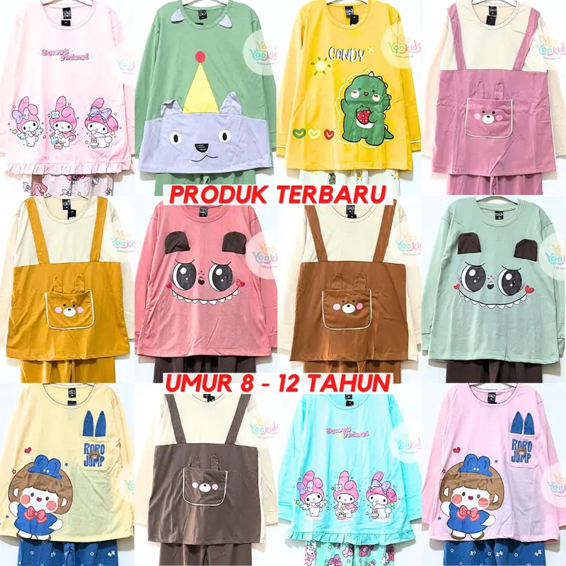 Setelan Baju Tidur Anak Perempuan Umur 8 - 12 Tahun Baju & Celana Panjang / Piyama Anak Perempuan / Piyama Anak Cewek / Piama Anak Perempuan / Baju Anak Perempuan / Setelan Anak Perempuan / Fashion Anak Perempuan / Pakaian Anak Perempuan Motif Lucu 0