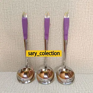 [ 3 pcs ] Irus Sendok Sayur Chu Ju Ukuran Tanggung Gagang Ungu