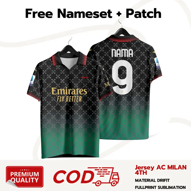 JERSEY ACHE M1HL4N 4TH Musim 2024/2025 FULL PRINTING + Nama dan No punggung GRATIS PATCH | FUTSAL | SEPAKBOLA | SANTAI 0