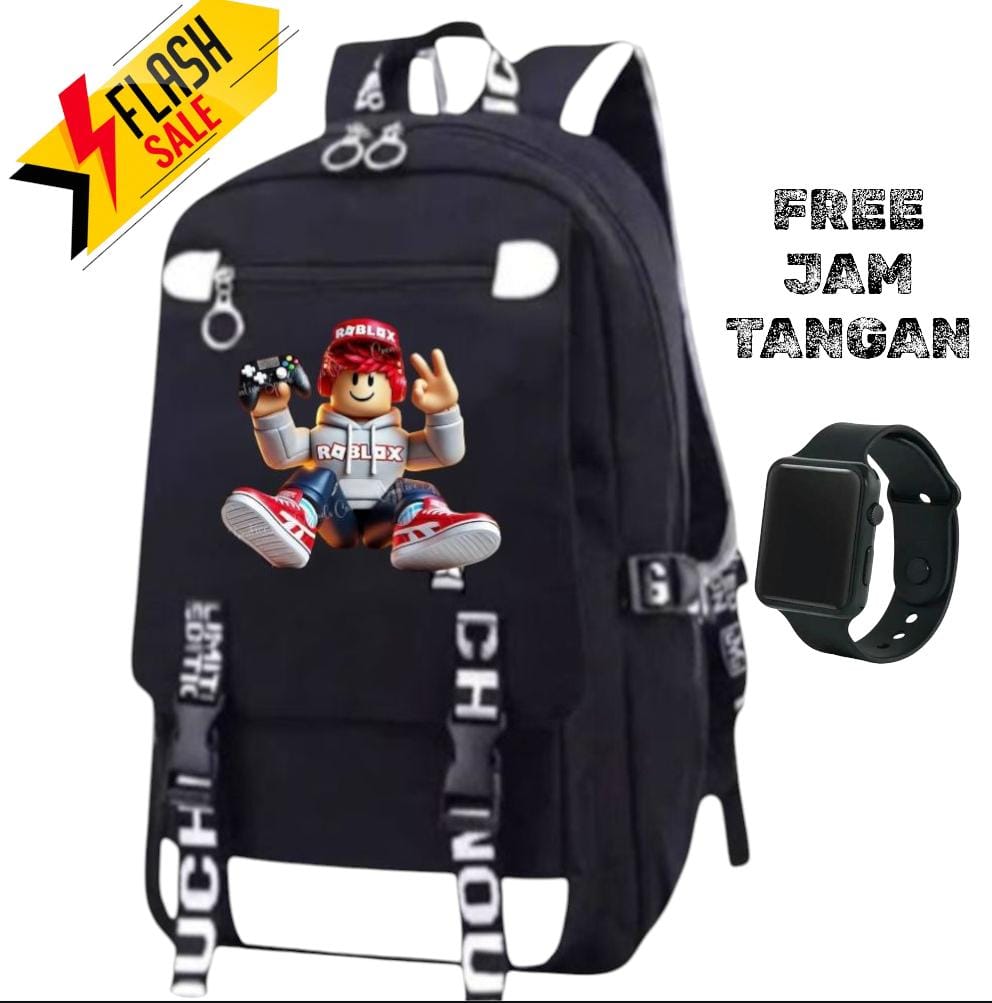 BACKPACK ANAK SEKOLAH ROBLOX SERIES - TAS ANAK LAKI LAKI PEREMPUAN BONUS 3 ITEM - RANSEL SEKOLAH ANAK COWOK CEWEK GAMES ROBLOX