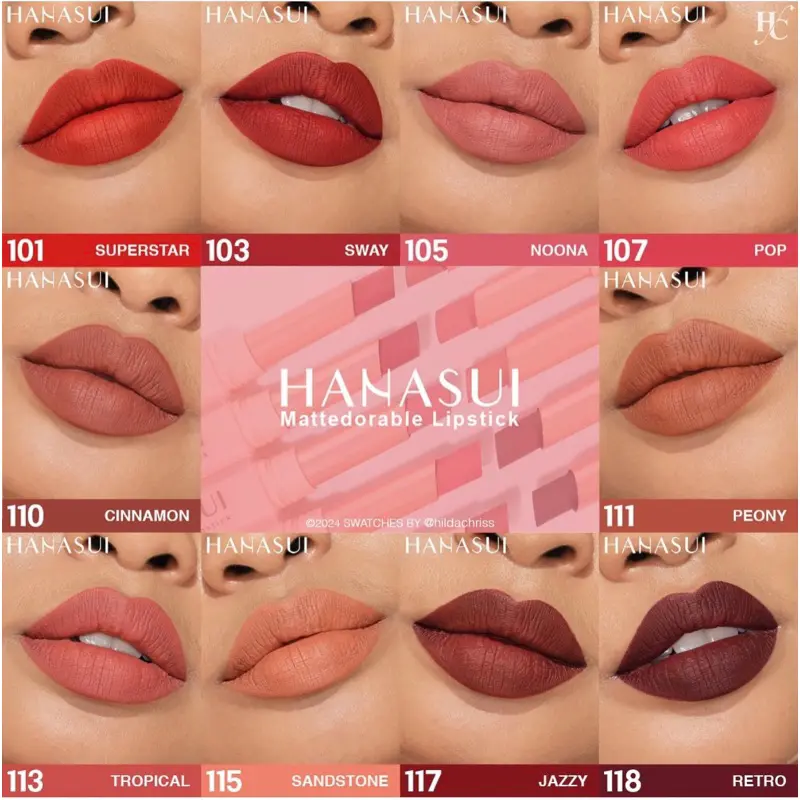 1PCS HANASUI MATTEDORABLE LIPSTICK/ LIPSTIK HANASUI