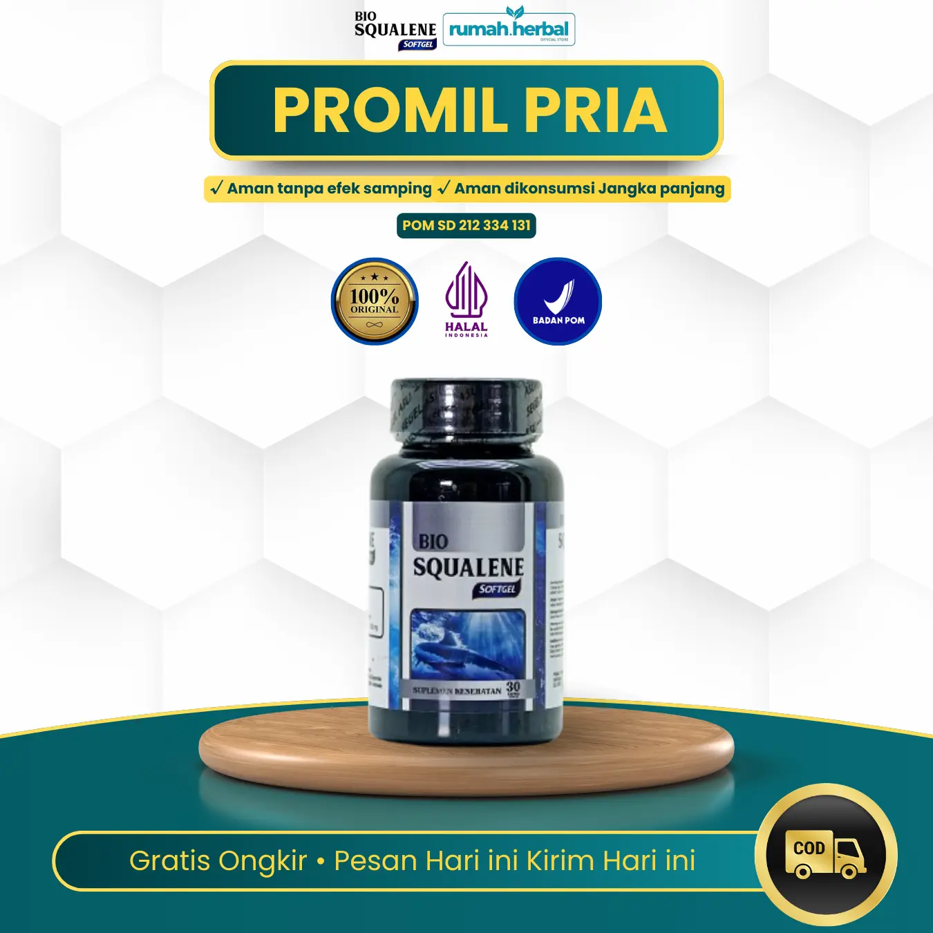 BIO SQUALENE isi 30 Softgel  Ekstrak Minyak Hati Ikan Hiu 100% Original BPOM dan Halal
