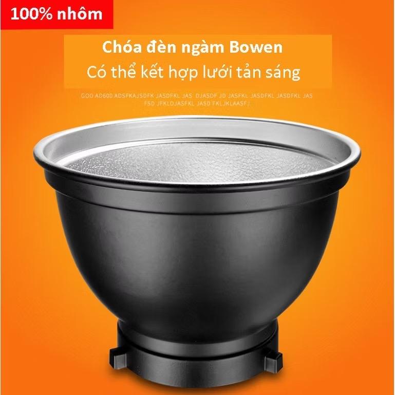 ￼Chóa đèn studio ngàn bowen phản xạ ánh sáng 55° (chất liệu nhôm)