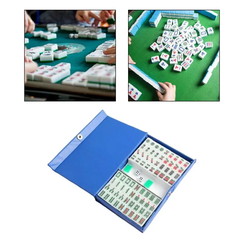 144Pcs/Set Mahjong Portable Mini Mahyong Mainan Traditional Chinese Board Game Travel 8