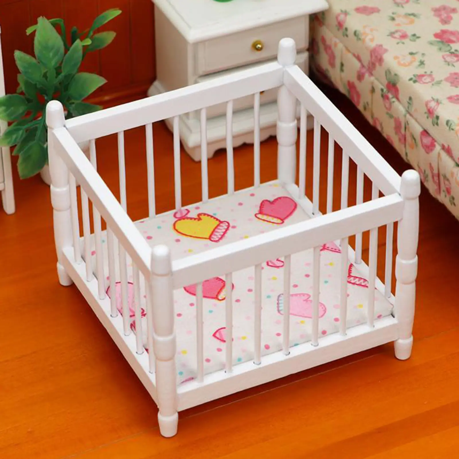 PE.B Portable Miniature Toddler Bed for Household Furniture Model Baby Bed Lightweight