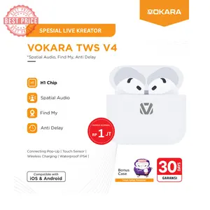 [SPESIAL LIVE] VOKARA V4 TWS Wireless Bluetooth | H1 Chip | Free Case | MagSafe Charging Case