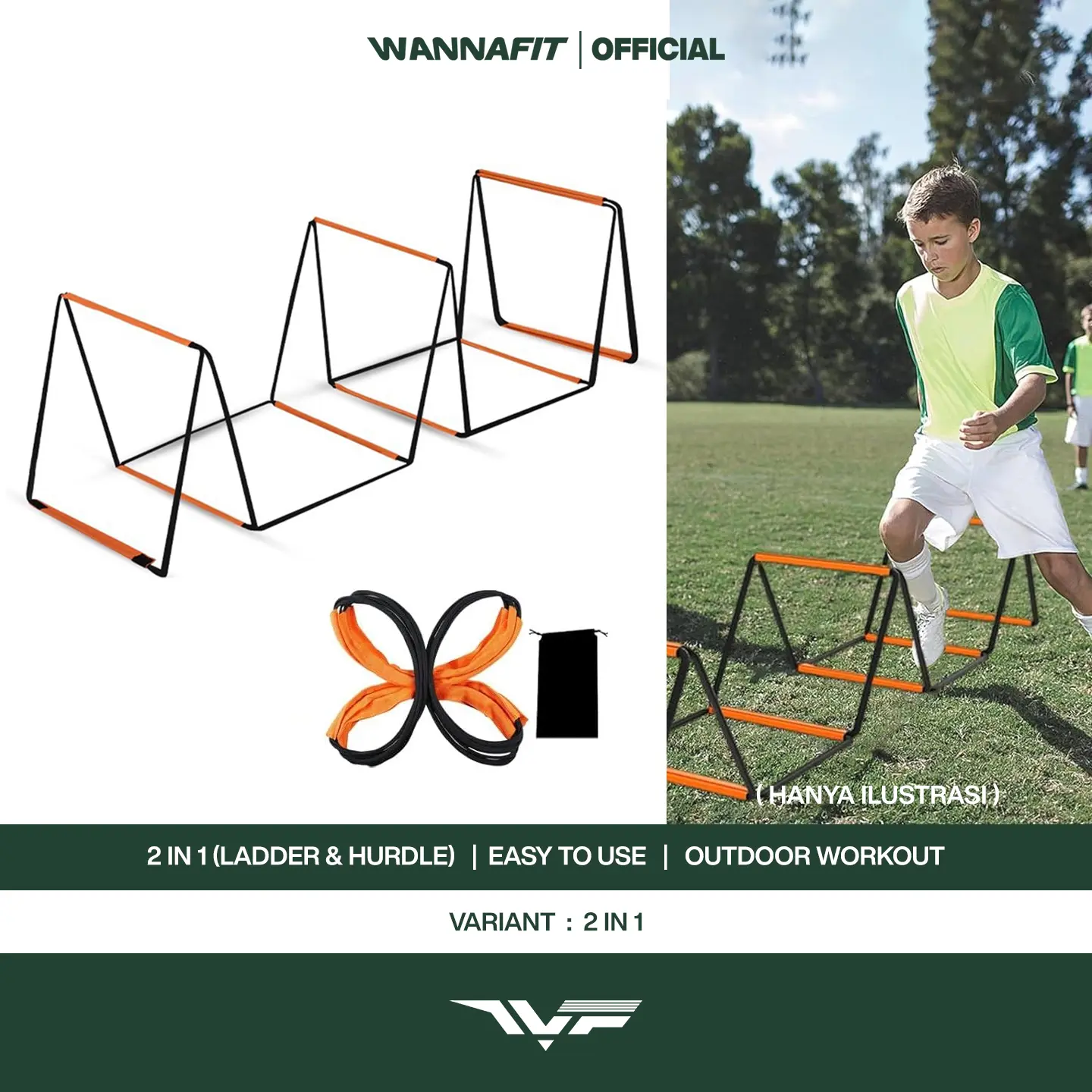 WANNAFIT Agility Ladder 2 in 1 | Tangga Ketangkasan | Alat Latihan Olahraga