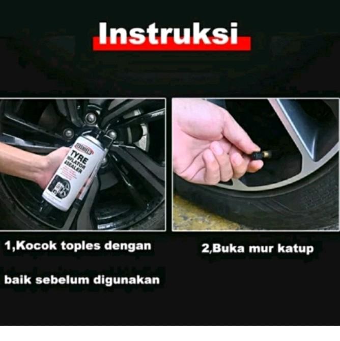 Pompa Ban Darurat Plus Cairan Anti Bocor Ban Tublees ARCHELE 450 ml 6
