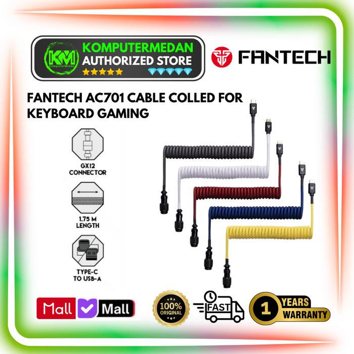 Gambar Cable Coiled Fantech AC701 Cable For Mechanical Gaming Keyboard dari KomputerMedan OS Kota Medan Tokopedia